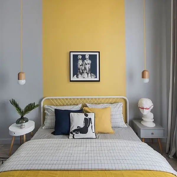 yellow color block paint ideas